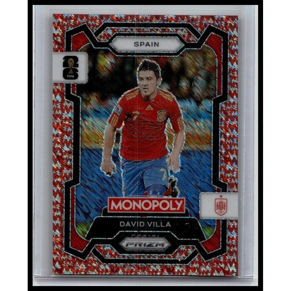2026 Panini Prizm Cup David Villa #44 Spain Red Big Money Shimmer Prizms #/100
